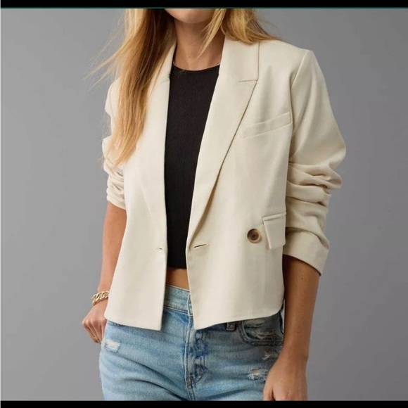 American Eagle Cropped Blazer Size L - Picture 1 of 12
